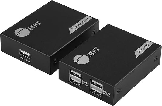 SIIG 4-Port USB 2.0 Extender 492ft Over Cat6/ 7 Cable, Cat5e Cable up to 330ft, Plug and Play, High Speed Transfer, for PC, Surveillance, Video Conference, Gaming (JU-EX0411-S1)-DeskLoop Office