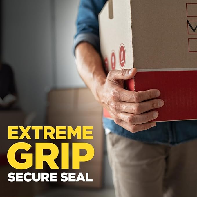 Scotch Box Lock Packing Tape, Clear Packaging Tape, Extreme Grip Box Tape for Holiday Shipping, 1.88 in. x 22.2 yd., 6 Tape Rolls with Dispensers