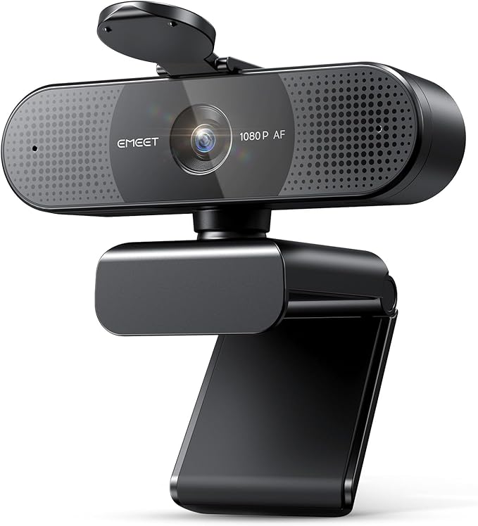 EMEET 2024 Upgraded C960 Webcam for PC, Autofocus, 1080P HD, 73° View Angle, Computer Camera w/Privacy Cover and Microphone, Plug and Play USB Webcam for Video Calling/Zoom/Teams/Google Meet-DeskLoop Office