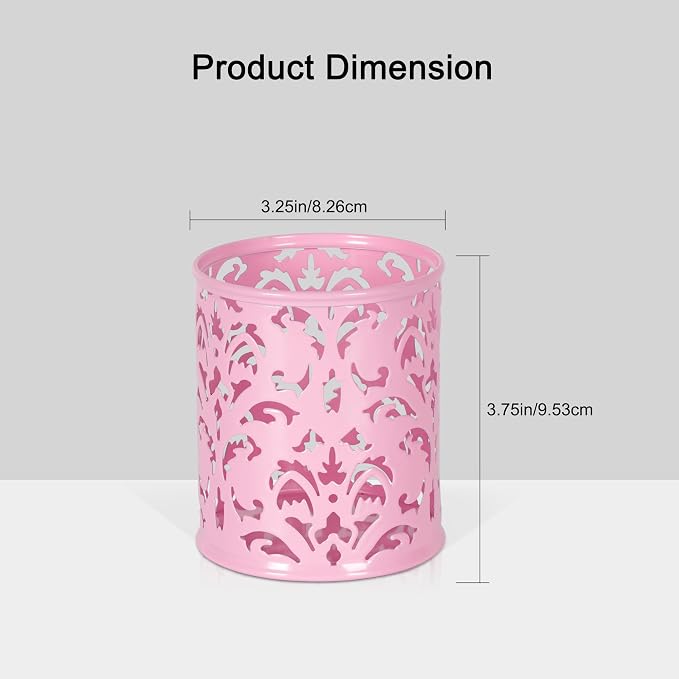 EasyPAG Pink Pen Holder for Desk, 2 Pack Round Pen Organizer, Brush Holder for - Image 8