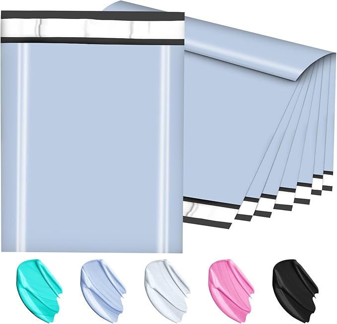 Poly Mailers 14.5x19, Large Poly Mailers 100 Pack, Shipping Mailers with Self Seal Adhesive, Waterproof and Tear-Proof Mailers Poly Bags for Small Business (Light Blue)-DeskLoop Office