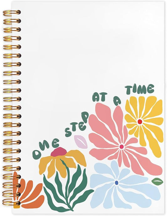 SNNDER Mental Health Inspirational Spiral Notebooks, Abstract Floral Journaling Notebook, Positivity Journals for Writing, Motivational Notebook for Note Taking, Positive Gifts for Women, 5.5x8.3 Inch-DeskLoop Office