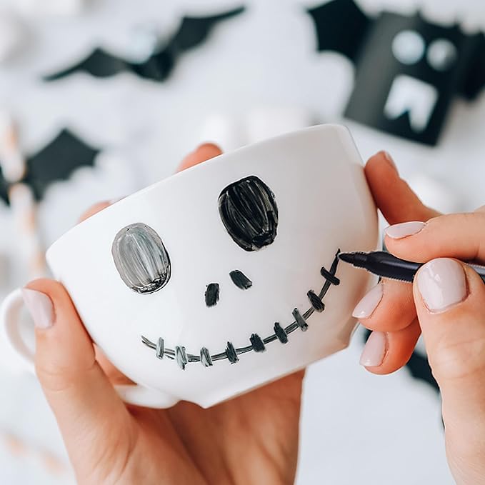 12 Black Permanent Markers with Bag - Waterproof Quick Drying Pens Set 8 Fine Tip, 2 Ultra Fine, 2 Chisel Tip Office Home School Supplies for Adults Writing Doodling Marking-DeskLoop Office