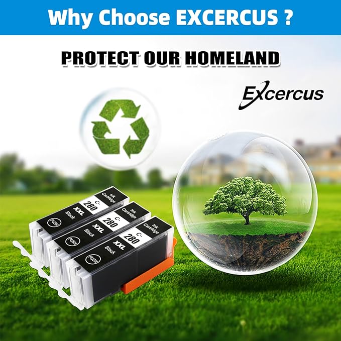 Compatible Ink Cartridge Replacement for for Canon pg280 bk PGI-280 PGI-280XXL BK Black Ink TankWorks for PIXMA TR7520 TR8520 TR8620 TS6120 TS6320 TS8220 TR8622 TS9120 Printers(3Pack)-DeskLoop Office