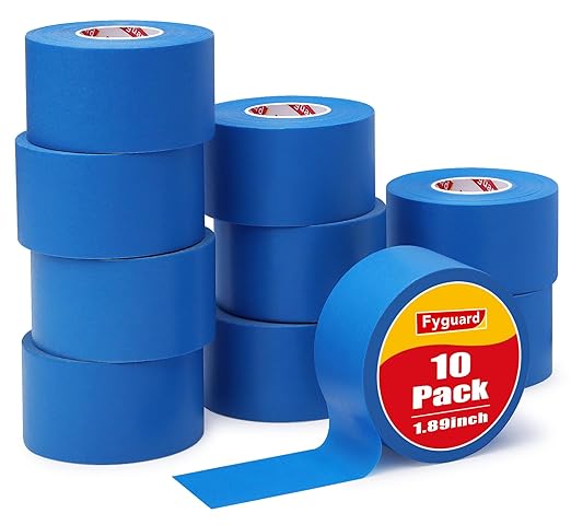 10 Rolls Painters Tape Blue Painters Tape 2 Inch Wide, General Purpose Masking Tape Bulk, 1.89 in x 55 Yd Blue Tape for Wall Painting Home Improvement DIY Crafts, Total 550 Yards-DeskLoop Office