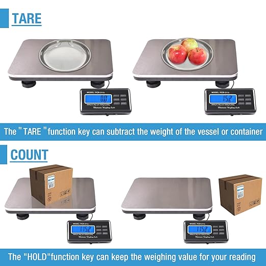 SurmountWay Shipping Scale 660lbs LCD Digital Platform Heavy Duty Portable Stainless Platform for Postal Shipping Scale Industrial Floor Scale W/ 14"X 12"-DeskLoop Office