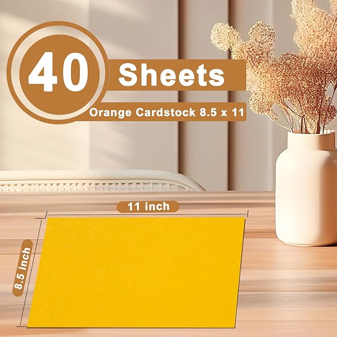 40 Sheets Yellow Cardstock 8.5 x 11 Crafts Paper, 200gsm/75lb Heavyweight Card Stock Printer Paper for DIY Cards Making, Certificates, Wedding Invitations, Menus, Birthday Decorations, School-DeskLoop Office