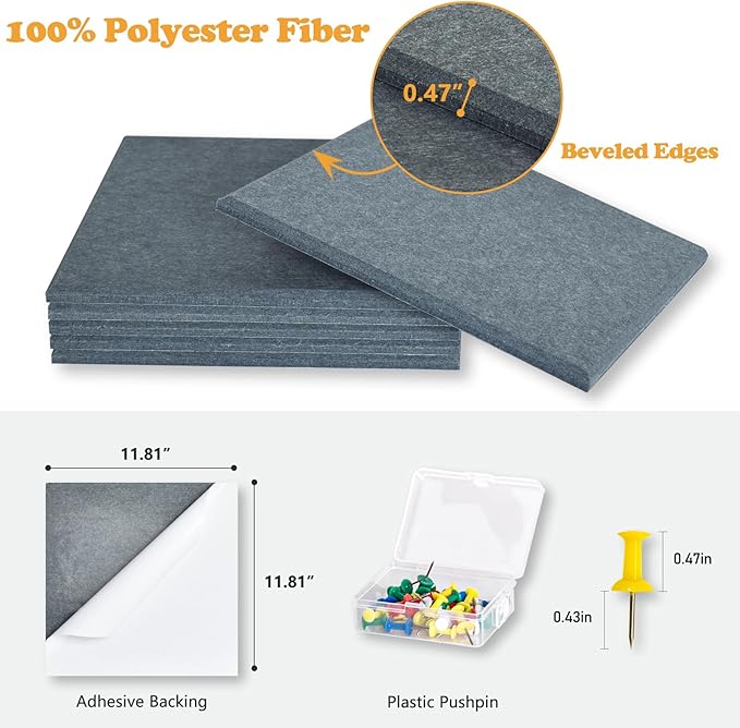 Thick Cork Board for Wall with Pins, 36" x 24" Bulletin Board Self-Adhesive Pin Board | Customized 6 Packs Felt Tiles for Office Home Wall Decor-DeskLoop Office