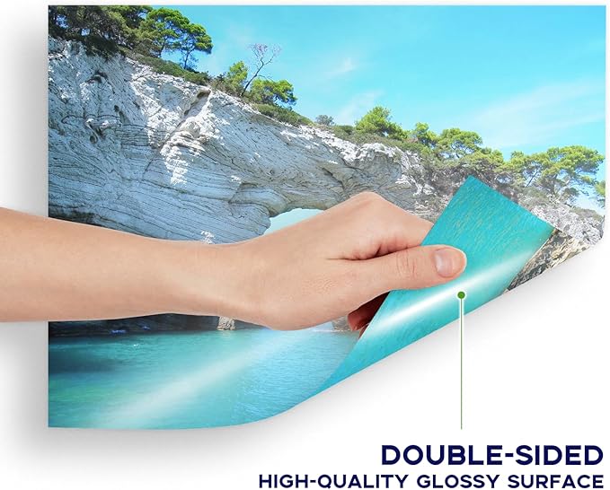 Double Sided Glossy Photo Paper 8.5x11 100 Sheets, Goefun 200GSM/54LB Inkjet Printer Paper 8.5 x 11 Glossy for Crafting, Chip Bags, Calendars, Menus, Cards and Invitations-DeskLoop Office