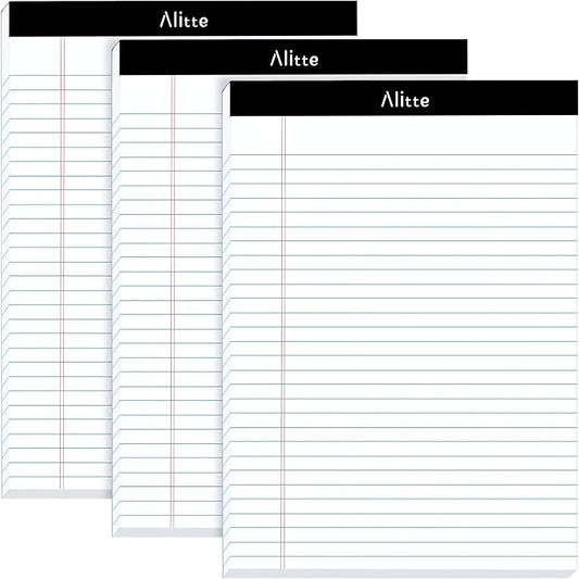 Legal Notepads 8.5 x 11, Pack of 3 - Perforated Wide Ruled Writing Pad - Premium Thick Paper, No Ink Bleeding - Blank Legal Pads For Home, Office, School, Business - 50 Sheets Per Notebook-DeskLoop Office