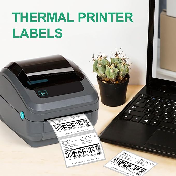 12 Rolls 4" X 3" Thermal Labels, 500/Roll - Direct Thermal Labels Compatible with Zebra & Rollo Printers