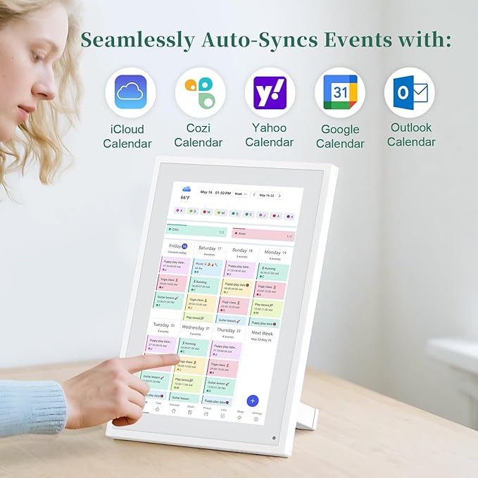 Smart Digital Calendar, 10.1" HD Smart Touch Screen Home Interactive Electron Calender WiFi Planner,Meal Schedule, Duty Chart,Achievement Rewards- Built-in Digital Photo Frame Function-DeskLoop Office