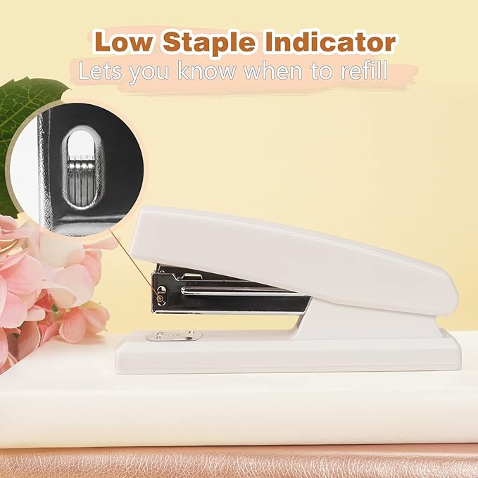 Tamaki Stapler, Office Stapler, Small Staplers for Desk, White-DeskLoop Office