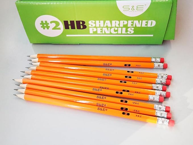 S & E TEACHER'S EDITION Woodcased #2 Pencils, Pre-sharpened, Yellow Pencils with Erasers #2 HB Lead Bulk Box, No. 2, Back to school, 1000Pcs-DeskLoop Office