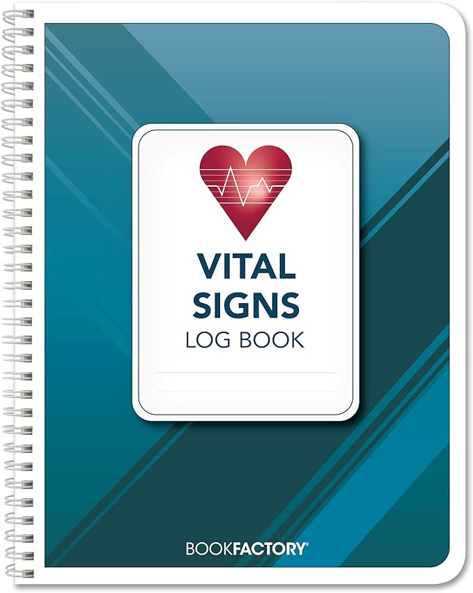 BookFactory Vital Signs Log Book/Vitals Monitoring Logbook/ 104 Pages Record Book – 8.5” x 11” (LOG-104-7CW-PP(Vital-Signs))-DeskLoop Office
