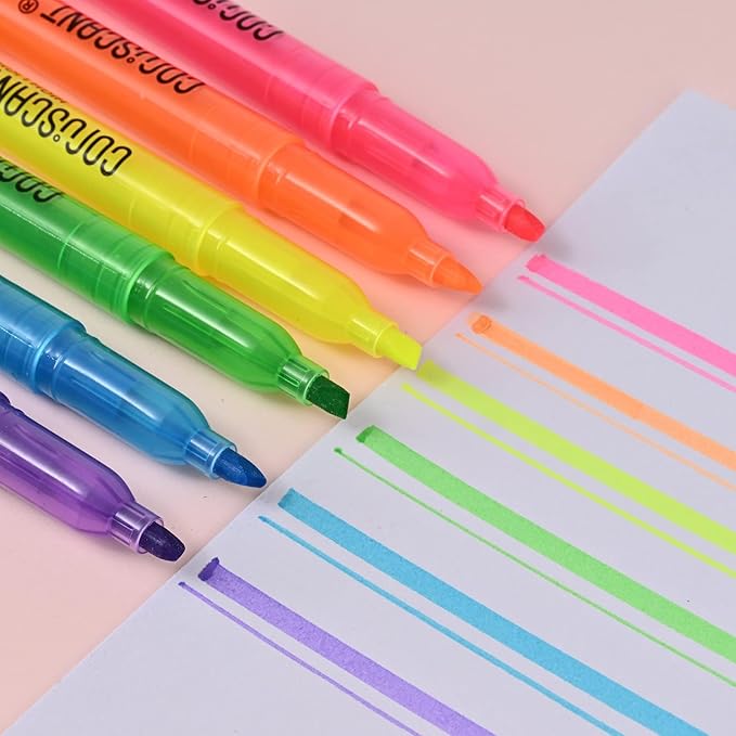Highlighter - 36 pack color highlighter, color transparent visible fluorescent pen shell, wide chisel point mark, fluorescent pen, school, office-DeskLoop Office