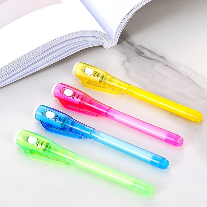 30 Pieces Invisible Ink Pen with UV Light Spy Pen Magic Marker Party Favors for kids 8 12 years Birthday Gifts Classroom Prizes Goodie Bags Stuffers for Kids-DeskLoop Office