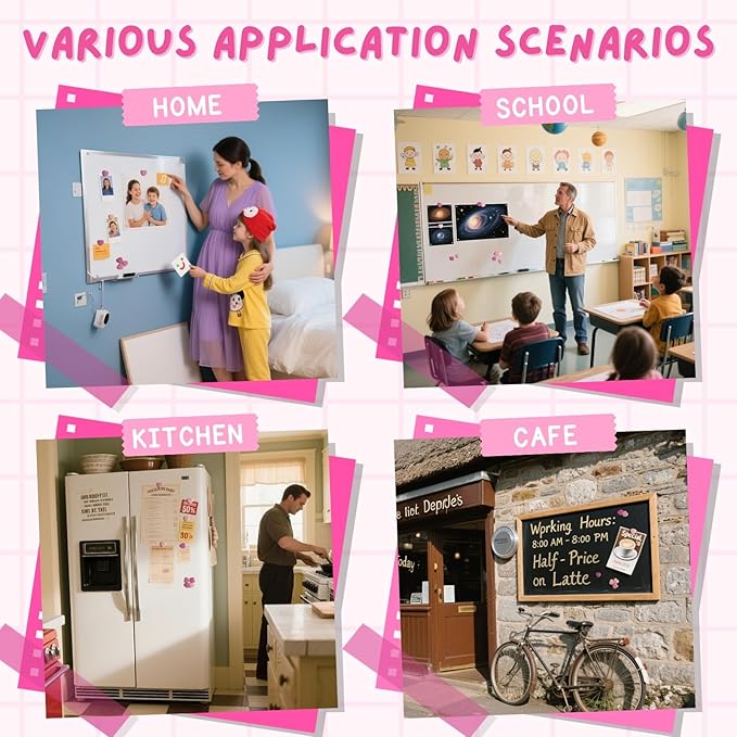 30PCS Heavy Duty Fridge Magnets - Small Cute Refrigerator Magnets for Whiteboard, Lockers & Kitchen, Cute Strong Magnets - Mini Decorative Magnet for Home, School, Office, Crafts, Locker (Pink)-DeskLoop Office