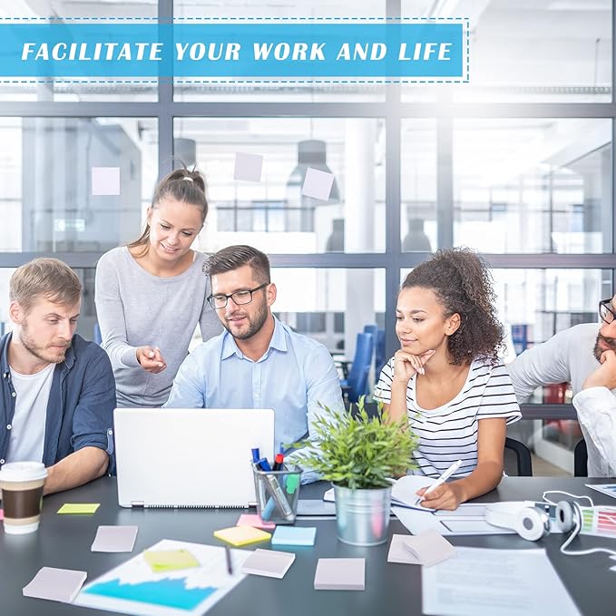 Sabary 2400 Sheets White Sticky Notes 3 x 3 Inch Self Stick Notes Pads Easy Note Pads for Office Home Studying Supplies, 24 Pads, 100 Sheets/Pad, Individual Package-DeskLoop Office