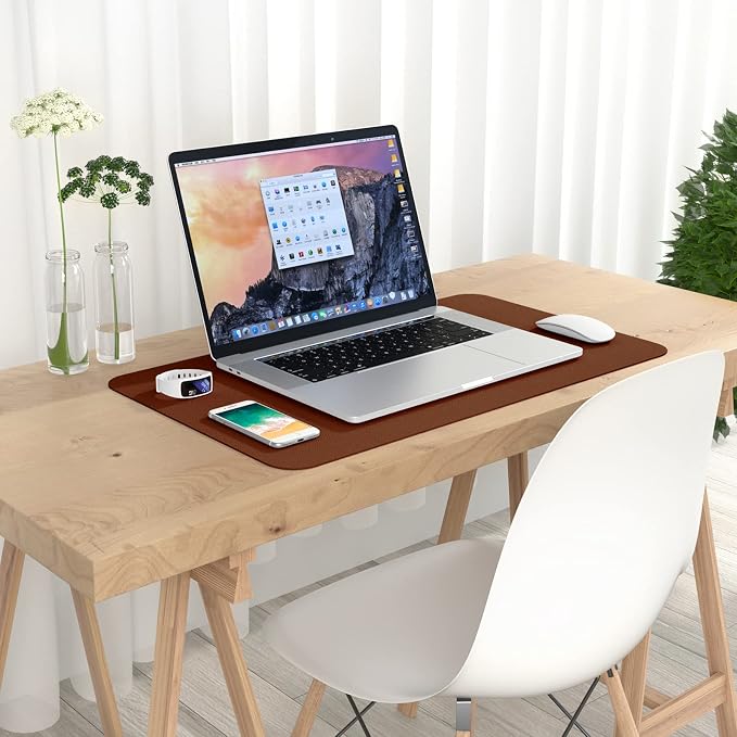Hsurbtra Desk Pad, 23.6" x 13.8" PU Leather Desk Mat, M Extended Mouse Pad - Image 7