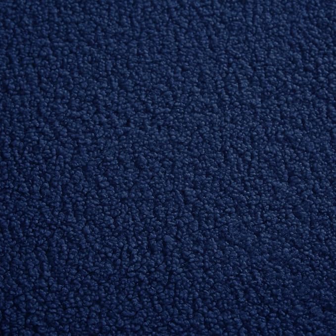 24KF Large Square Couch Ottoman for Living Room, Upholstered Teddy Fabric Padded Cushion Ottoman Table,Large Foot Rest,5088-Teddy Navy-DeskLoop Office