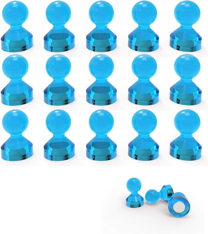 Ant Mag Magnetic Push Pins Strong Push Pin Magnets for Fridge Whiteboards Calendars Maps in School & Office Pack of 18 Blue-DeskLoop Office