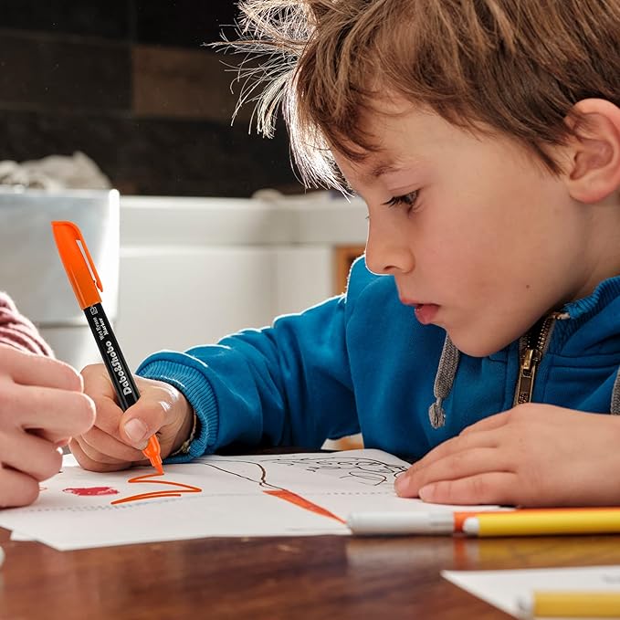 Dabo&Shobo Wet Erase Markers, 24-Count Smudge-Free Markers, 12 Colors Fine Tip, Erases With Water! Wet-Erase Low Odor Marker For Office, School And Home-DeskLoop Office