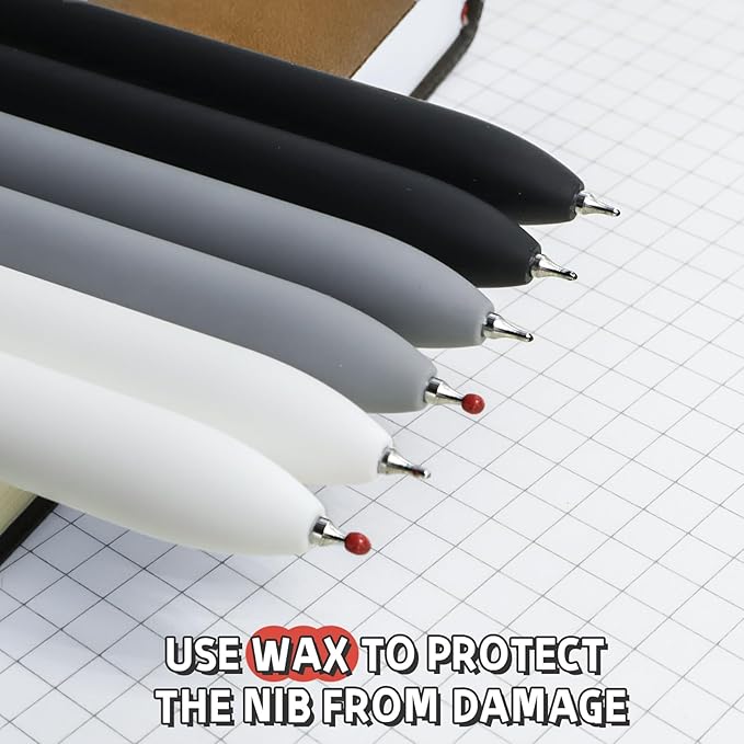 6 Pcs Gel Pens 0.5mm Quick Dry Black Ink Pens Fine Point Smooth Writing Pen, Cute Office and School Supplies Gifts for Women Teacher Students (6 Pcs Black White Grey Silver)-DeskLoop Office
