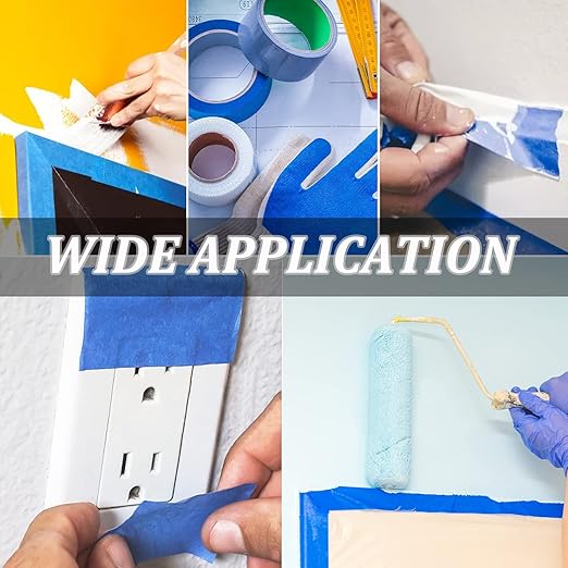 Premium Painter's Tape, 10 Rolls Blue Tapes Painters Tape, 1.88in x 60.1yds, General Purpose Masking Tape, Multi-Surface Painting Tape for Painter, DIY Crafts Arts, Indoor & Outdoor Use, Easy Removal-DeskLoop Office