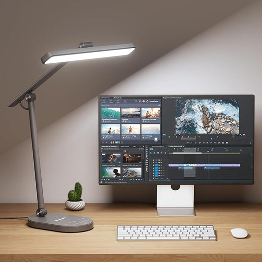 Honeywell Desk Lamp for Home Office, H4 Sunturalux™ Eye-Caring LED Desk Light, 700LM Dimmable Desk Lamp with Timer, Adjustable Desk Reading Light, Touch Auto Dimming Table Lamp for Study, Bedroom-DeskLoop Office