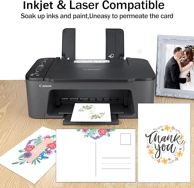 300 Pack White Blank Index Cards 4x6 Thick Paper, Goefun 80lb Heavyweight CardStock Unlined Notecards for Postcards, Photo Paper, Recipe Cards-DeskLoop Office