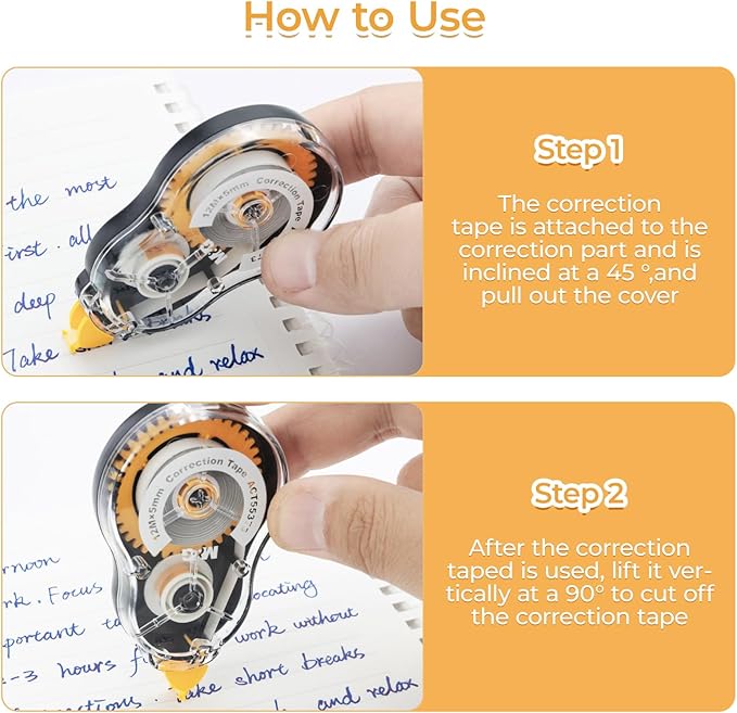 M&G 39.3 Feet Correction Tape, 12 Pack Correction Tape, Easy to Use Applicator for Instant Corrections, Study Supplies and Office Products, Total 472FT/144M