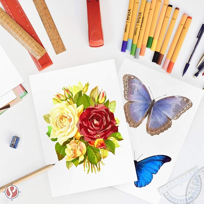 A5 Premium White Cardstock| For Copy, Printing, Writing | 5.83" x 8.27" inches (148 x 210 mm - Half of A4) | 100 Sheets Per Pack | 100 lb-DeskLoop Office