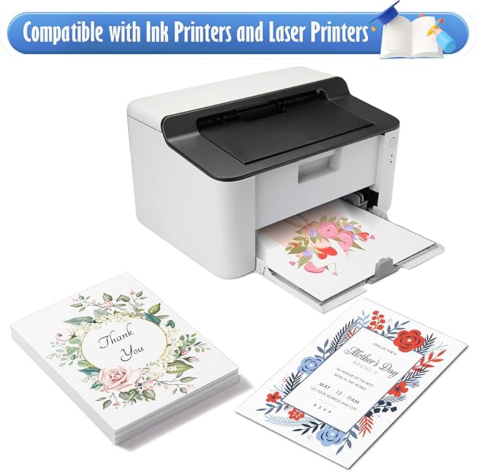 MixTeach 100 Sheets White Cardstock 8.5 x 11 Inch Thick Cardstock Paper, 250gsm/92lb Double Sided White Card Stock Printer Paper for Cards Making, Crafts, Scrapbook, Invitations, Drawing, Printing-DeskLoop Office