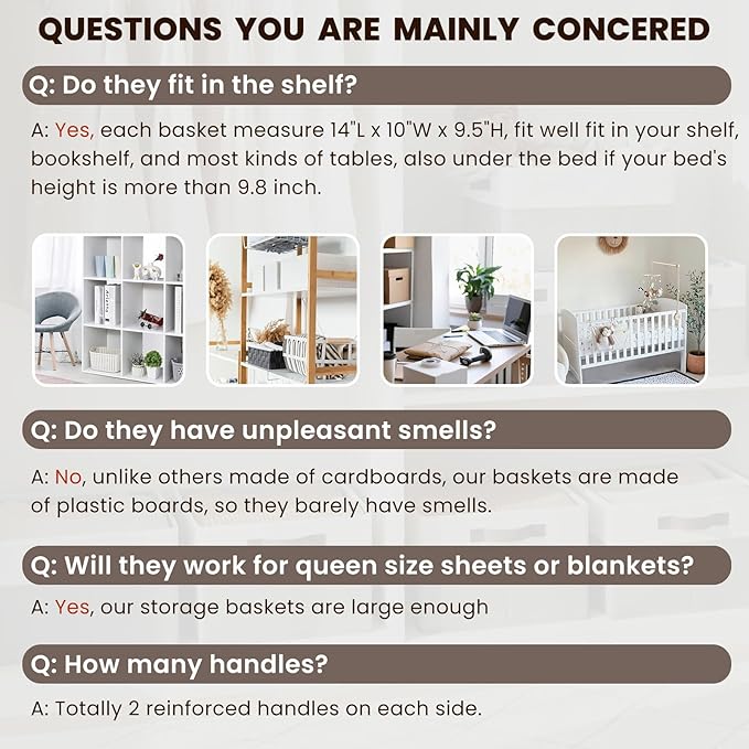 Criusia 6 Pack Closet Organizers and Storage Bins, Cute Dorm Room Essentials - Image 7