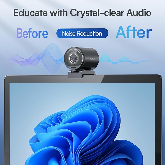 EMEET SmartCam S800-4K Webcam for Streaming, Sony 1/2'' Sensor, Supports HDR, PDAF&TOF Dual-autofocus, 1080P@60fps, 2 Noise-Cancelling Mics, 40°-73° FOV, Perfect for Live Streaming&Online Meetings-DeskLoop Office