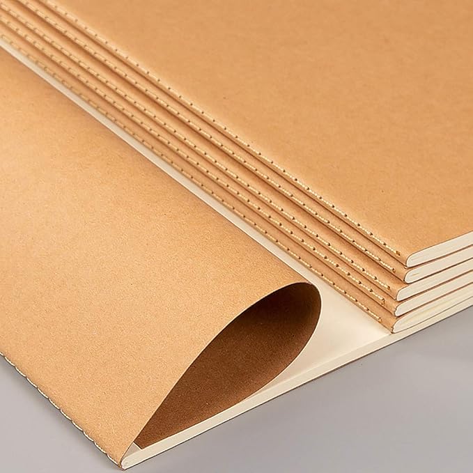 Large Blank Notebook Journals Bulk with Thick Plain Paper, 60 Pages, 8.5x11 inch, Sketchbook Composition Diary Subject Notebooks Planner for Students Office, Kraft Journal Set, 12 Pack-DeskLoop Office