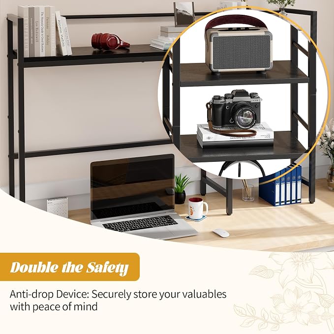 HavenlyYouth Desk Shelf, 45.4 Inch Wood Desk Organizer Shelf - Image 9