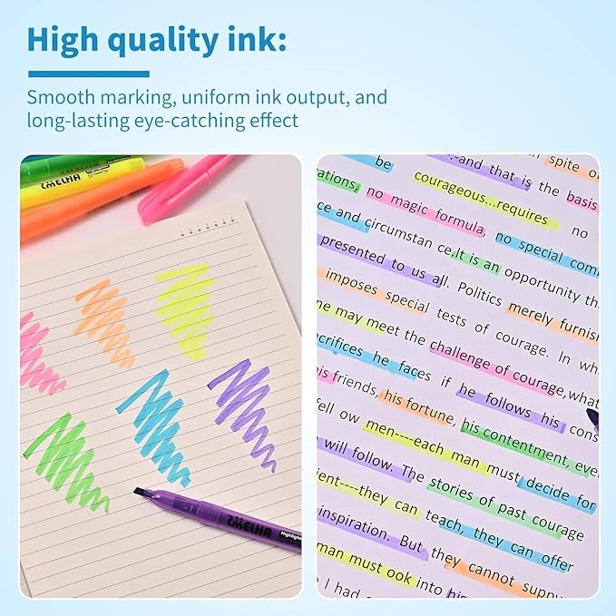 SMELHA Highlighters - 150 Pack Assorted Colors, 6 Colors, Chisel Tip, Quick Dry, Suitable for Offices, Schools, Home-DeskLoop Office
