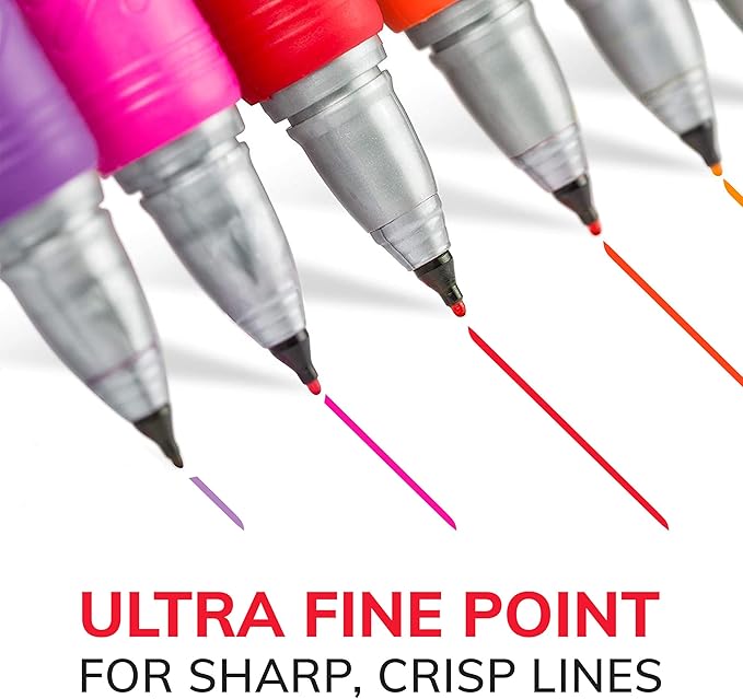 BIC Intensity Blue Permanent Markers, Ultra Fine Point, 12-Count Pack of Blue Markers With Non-Slip Grip for Comfort and Control-DeskLoop Office