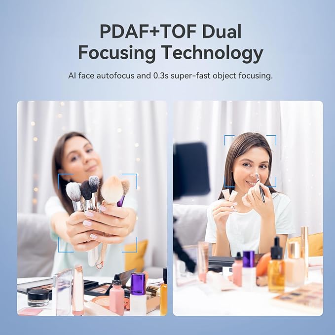 EMEET SmartCam S800-4K Webcam with Tripod for Streaming, Sony 1/2'' Sensor, Supports HDR, PDAF&TOF Dual-autofocus, 1080P@60FPS, Adjustable Heights with 360° Swivel Head, Perfect for Live Streaming-DeskLoop Office