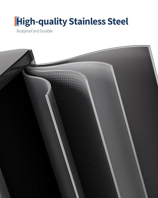 GarveeHome 2 x 8 Gallon Stainless Steel Double Trash Can with Lid for Kitchen, Large Dual Trash and Recycle Bin Combo, Step-on Kitchen Metal Garbage Cans, PP Inner Buckets, Liner Rim, Matte Grey-DeskLoop Office