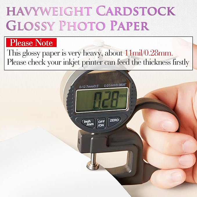 A-SUB Heavyweight Glossy Photo Paper 8.5 x 11 Inch 61lb 230GSM Thick Photo Printer Paper for DIY Cards Calendars for Inkjet Printers 100 Sheets-DeskLoop Office