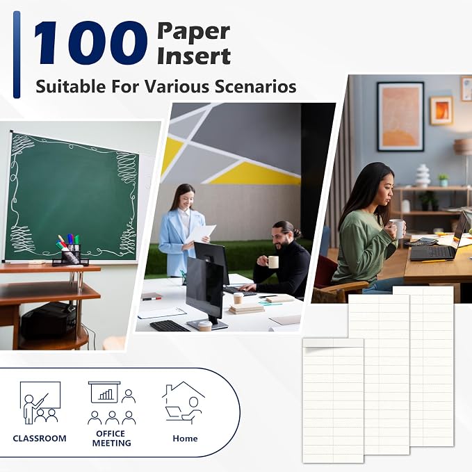 100 Pack Hanging File Folder Paper Inserts 2 Inch Off White Blank Cardstock - Image 5