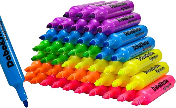 Dabo & Shobo Highlighters Set of 48,Colored Markers And Beautiful Combination Set Liquid Ink Fast Drying And Not Easy To Fade Are Suitable For Classroom, Office And Shop Short Style-DeskLoop Office
