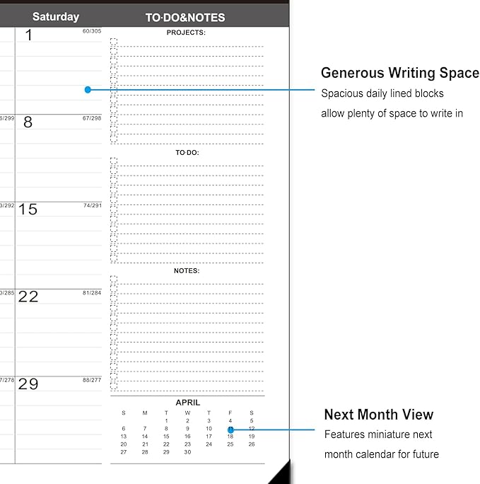 TOWWI 2025-2026 Desk Calendar, 17"x12" Desktop Monthly Calenda for Home, Office, Family with To-do List, Ruled Blocks, Corner Protectors-DeskLoop Office