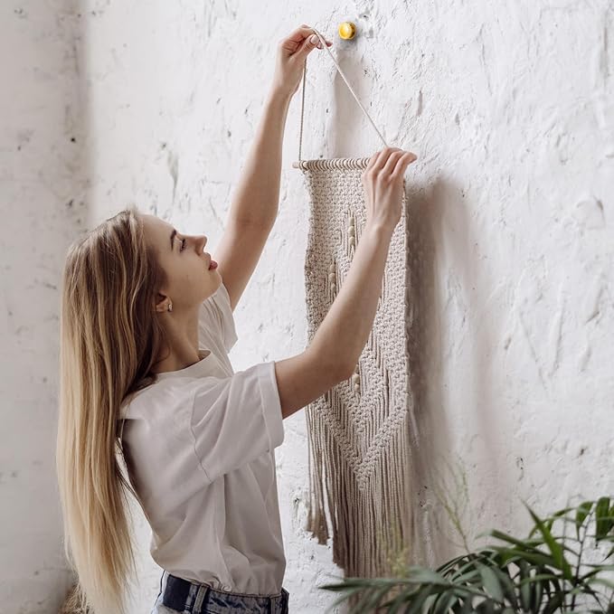 Ferraycle 40 Piece Double Headed Picture Hangers Nails 4 Size Long Thumb Tacks for Wall Hanging Decorative Nails Push Pins Picture Hooks for Drywall Photo Decor, 10/20/ 30/ 50lb(Gold)-DeskLoop Office