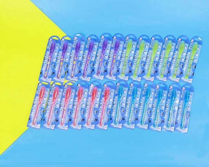 Invisible Ink Pen, Spy Pen Secret Message Writer with uv Light Magic Marker for Drawing Fun Activity Kids Party Favors Ideas Gifts and Stock Stuffer (24pcs)-DeskLoop Office