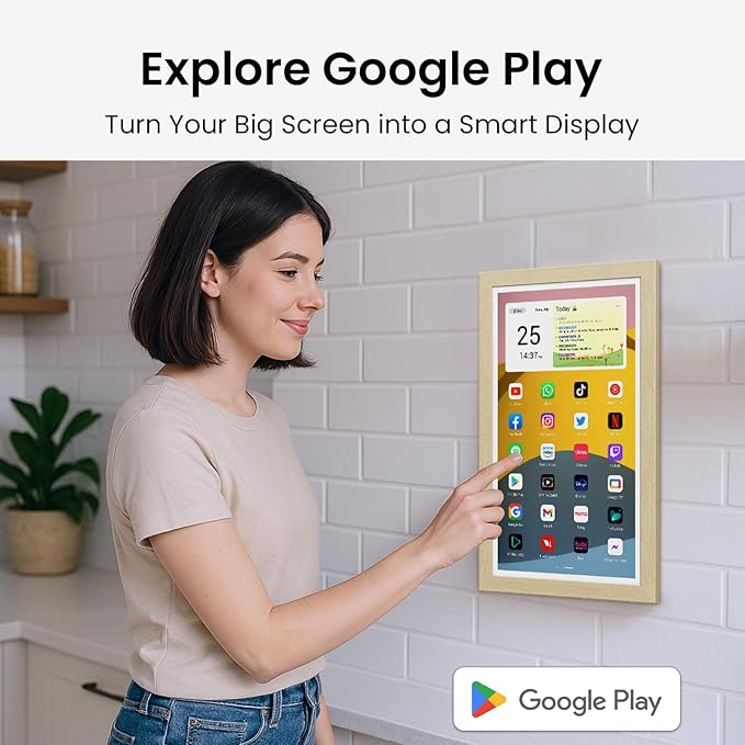 ApoloSign Digital Calendar: Electronic Calendar, Smart Touchscreen Interactive Display for Chore Chart, Family Schedules Planner, Supports All Apps via Google Play (Yellow, 15.6-inch)-DeskLoop Office