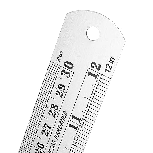 30 Pack 12 Inch Stainless Steel Ruler, Metal Straight Edge Rulers with Inches and Centimeters Precision Measuring Metal Ruler-DeskLoop Office